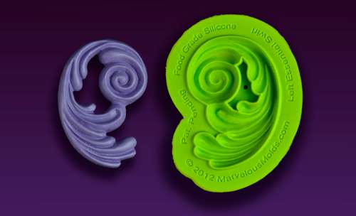 Left Essential Swirl Silicone Mould - Click Image to Close